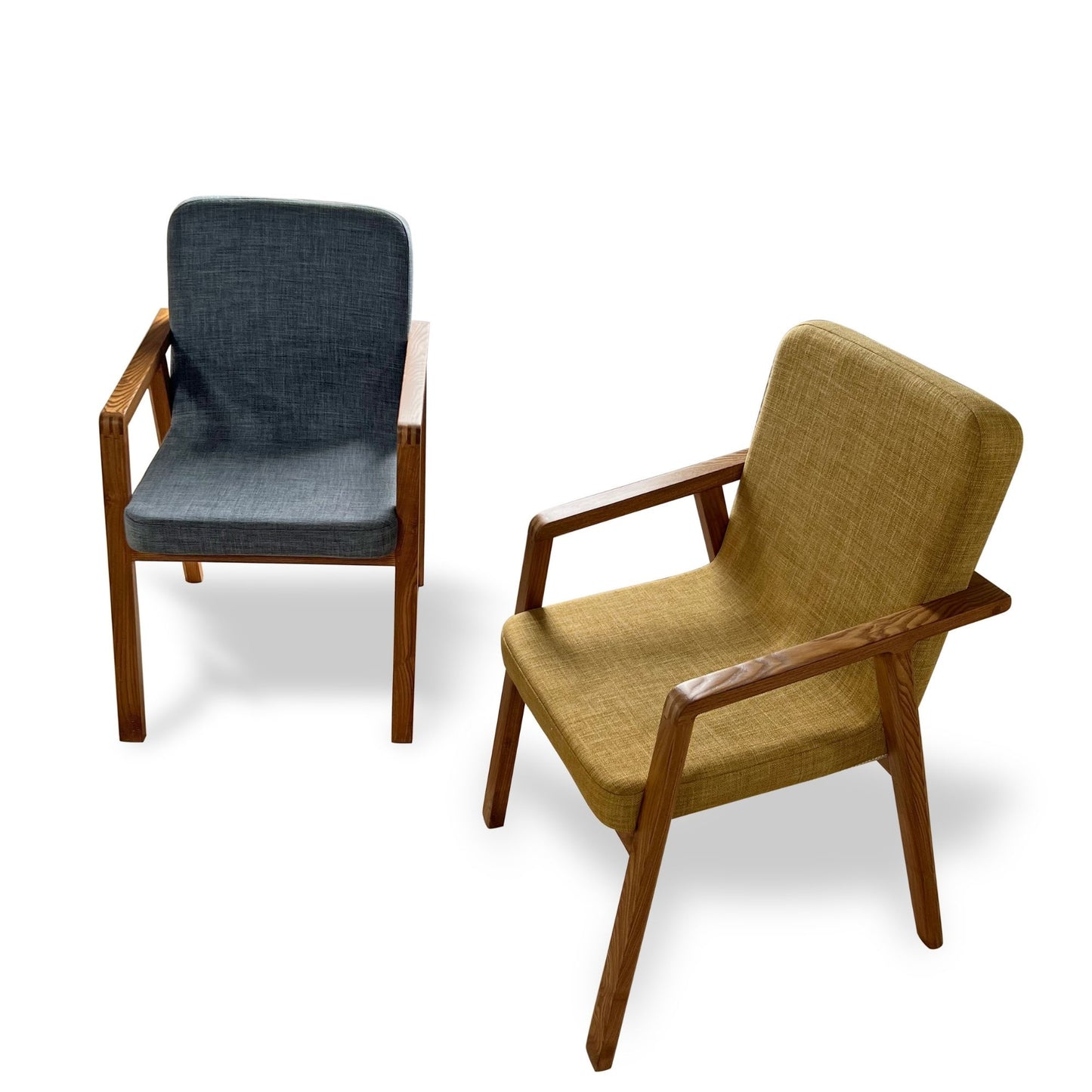 Timeless Upholstered Dining Chairs (Beige & Blue )
